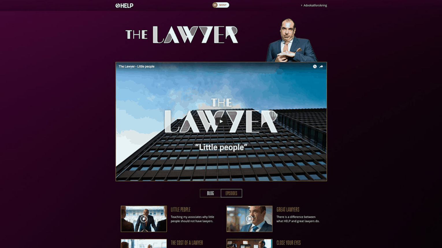 Screenshot of the Lawyers website